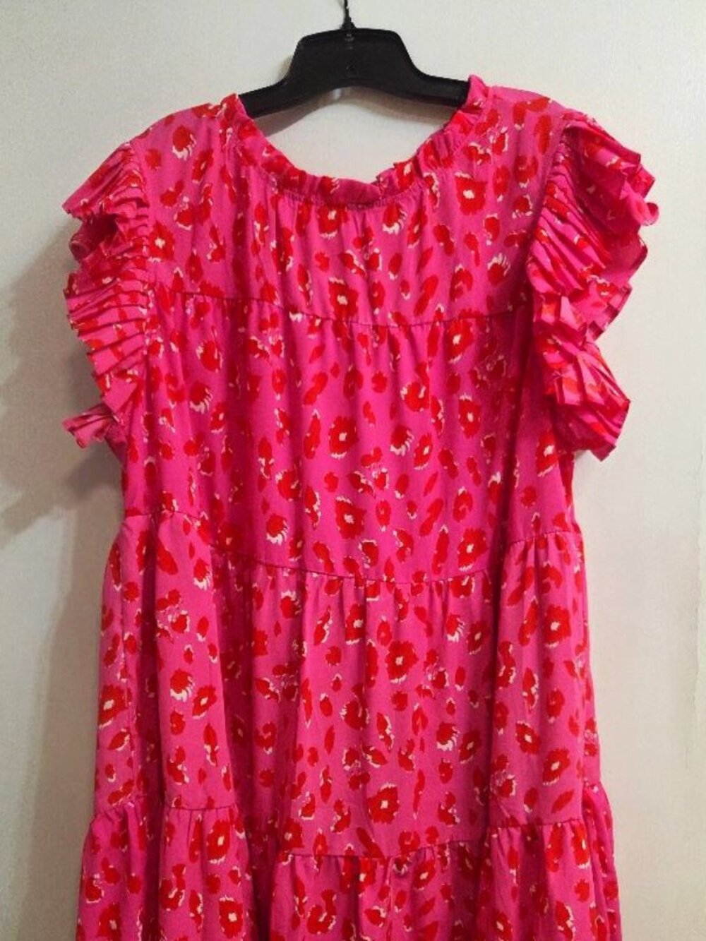 3X Pink leopard print dress